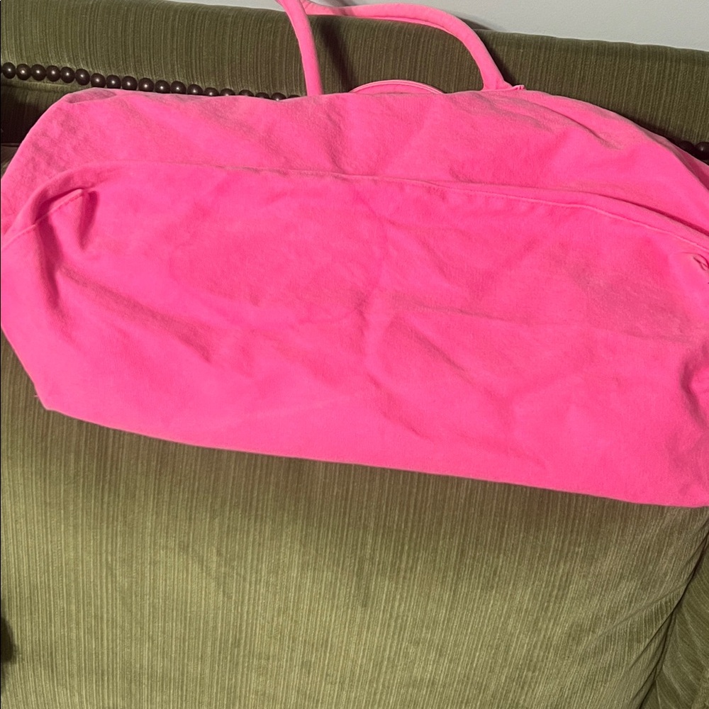 Victoria's Secret Hot Pink Canvas Tote with Shoulder Strap - Picture 5 of 7